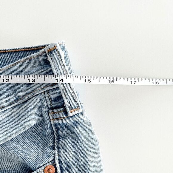 Levi Strauss & Co. Mens 501 Mid-Rise Straight-Leg Denim Jeans Blue Light-Wash 28 - Picture 9 of 14